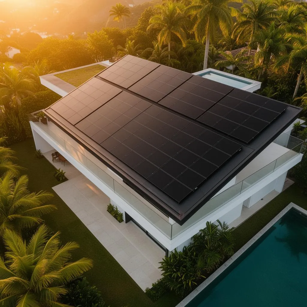 Residência com sistema de energia solar instalado pela Solrio Energia